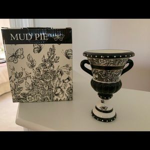 Mud Pie Toile Classic Urn with Wax